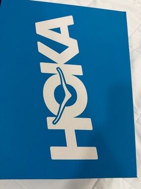 Hoka One One Blue Shoe Box with White Label